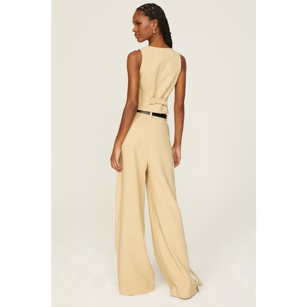 Favorite Daughter Margaret Beige Button Front Sleeveless Crepe Vest Size XS - Picture 3 of 16